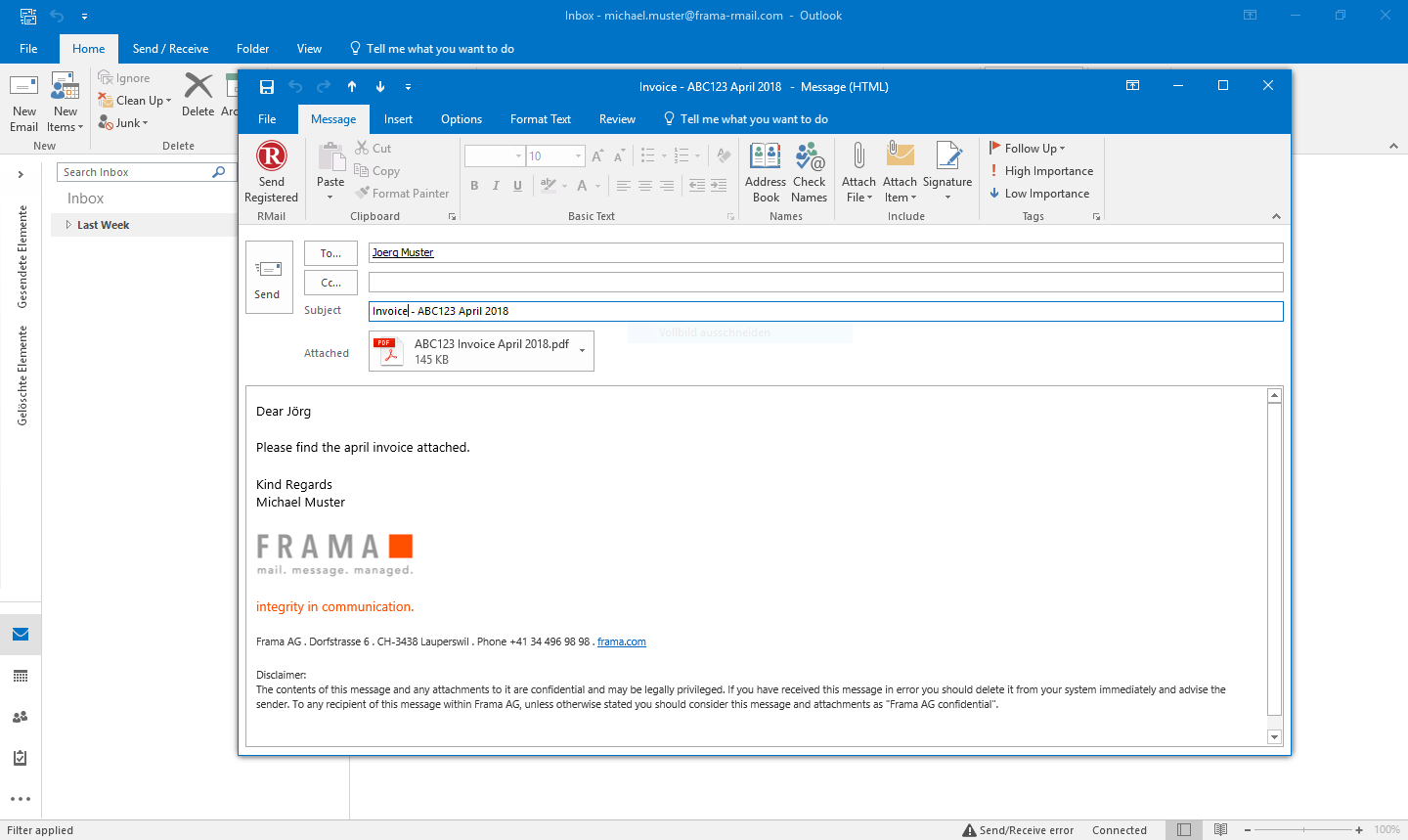 how to i find sent mail in outlook